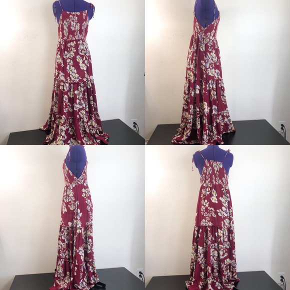 Free People Red Floral Boho Maxi Dress - Picture 2 of 8